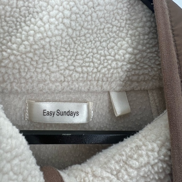 Easy Sundays Sunday Fleece Oversized Jacket In Oat Milk - Picture 5 of 7